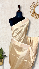 Load image into Gallery viewer, Handwoven Maheshwari Silk Cotton Saree - Royal Golden
