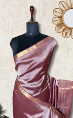 Load image into Gallery viewer, Handwoven Mangalgiri Silk Cotton Saree - Maverick + Gold
