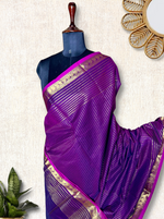 Load image into Gallery viewer, Chettinad Cotton Saree - Grape Violet + Magenta
