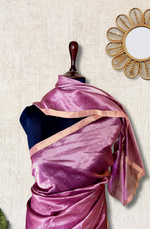 Load image into Gallery viewer, Handwoven Maheshwari Silk Cotton Saree - Mauve
