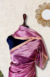 Handwoven Maheshwari Silk Cotton Saree - Mauve