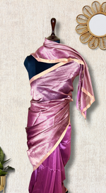 Load image into Gallery viewer, Handwoven Maheshwari Silk Cotton Saree - Mauve
