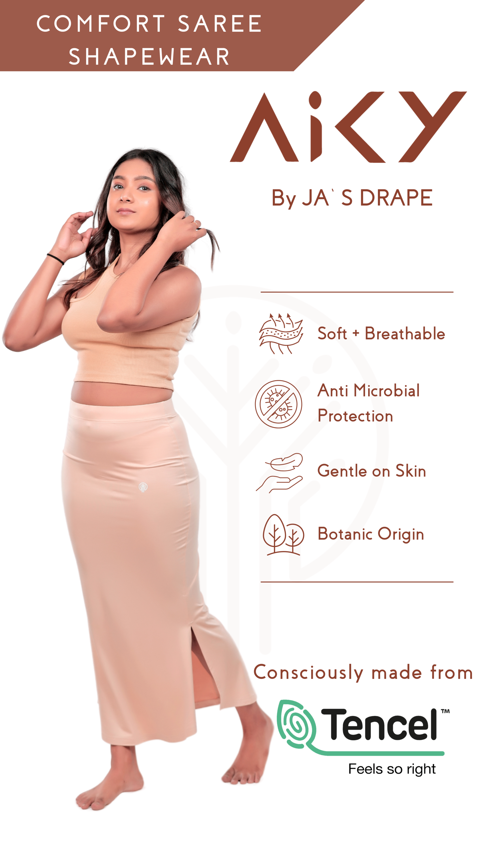 Comfort Saree Shapewear - Almond Nude