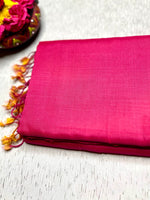 Load image into Gallery viewer, Handwoven Silk Cotton Saree - Persian Rose + Bright Sun
