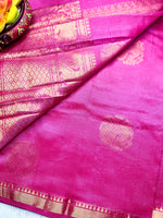Load image into Gallery viewer, Handwoven Silk Cotton Saree - Persian Rose Pink
