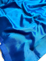 Load image into Gallery viewer, Handwoven Silk Cotton Saree - Tory Blue + Disco Purple
