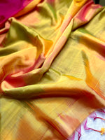 Load image into Gallery viewer, Handwoven Silk Cotton Saree - Persian Rose + Bright Sun
