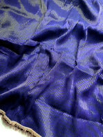 Load image into Gallery viewer, Handwoven Cotton Saree - Persian Blue + Gold
