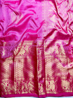 Load image into Gallery viewer, Handwoven Silk Cotton Saree - Persian Rose Pink
