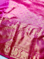 Load image into Gallery viewer, Handwoven Silk Cotton Saree - Persian Rose Pink
