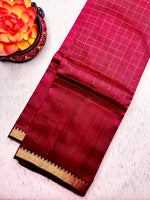 Load image into Gallery viewer, Handwoven Mangalgiri Silk Cotton Saree - Brick Red + Gold
