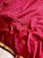 Load image into Gallery viewer, Handwoven Mangalgiri Silk Cotton Saree - Brick Red + Gold
