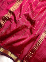 Load image into Gallery viewer, Handwoven Mangalgiri Silk Cotton Saree - Brick Red + Gold
