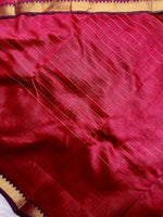 Load image into Gallery viewer, Handwoven Mangalgiri Silk Cotton Saree - Brick Red + Gold
