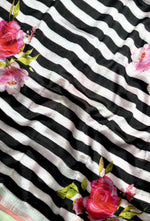 Load image into Gallery viewer, Handwoven Mangalgiri Silk Cotton Saree - Charcoal Black + Peach Pink
