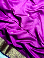 Load image into Gallery viewer, Handwoven Maheshwari Silk Cotton Saree -  Electric Violet + Gold

