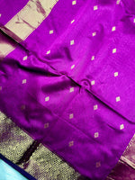 Load image into Gallery viewer, Handwoven Maheshwari Silk Cotton Saree -  Electric Violet + Gold
