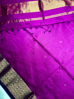 Load image into Gallery viewer, Handwoven Maheshwari Silk Cotton Saree -  Electric Violet + Gold
