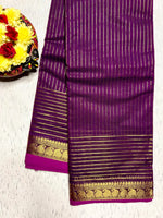 Load image into Gallery viewer, Chettinad Cotton Saree - Grape Violet + Magenta
