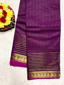 Chettinad Cotton Saree - Grape Violet + Magenta