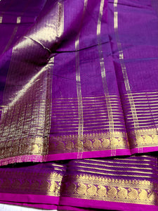 Chettinad Cotton Saree - Grape Violet + Magenta