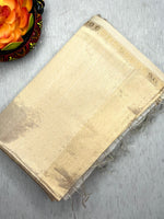 Load image into Gallery viewer, Handwoven Maheshwari Silk Cotton Saree - Ice White + Golden Glow
