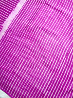 Load image into Gallery viewer, Handblock Printed Silk Cotton Saree -  Cardinal Pink + Swiss White
