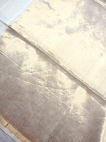 Load image into Gallery viewer, Handwoven Maheshwari Silk Cotton Saree - Ice White + Golden Glow
