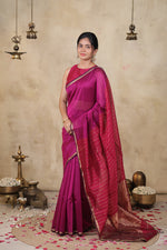 Load image into Gallery viewer, RIYA - Handwoven Silk Cotton Saree - Vivid Violet + Magenta Pink
