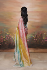Load image into Gallery viewer, KOSI - Tissue Silk Saree - Rose Pink + Rainbow Glaze
