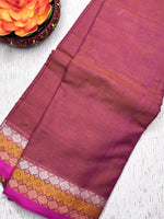 Load image into Gallery viewer, Handwoven Cotton Saree - Hippie Pink + Brown Rust
