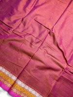 Load image into Gallery viewer, Handwoven Cotton Saree - Hippie Pink + Brown Rust
