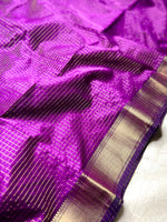 Load image into Gallery viewer, Handwoven Silk Cotton Saree - Disco Purple + Gold
