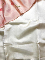 Load image into Gallery viewer, Handwoven silk cotton saree - Ivory + Silk Peach Tissue
