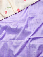 Load image into Gallery viewer, Handwoven silk cotton saree - Lilac + Silk Cream Tissue
