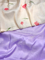 Load image into Gallery viewer, Handwoven silk cotton saree - Lilac + Silk Cream Tissue
