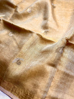 Load image into Gallery viewer, DIVA-Handwoven Metallic Linen Tissue Saree - Sandal Gold
