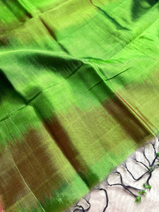 Handwoven Silk Cotton Saree - Medium Red Violet +  Sea Green