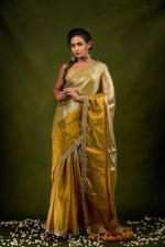 Load image into Gallery viewer, Ruhi - Handwoven Tissue Saree - Silver + Gold
