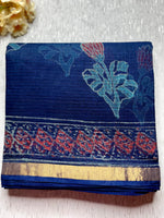 Load image into Gallery viewer, Handblock Printed Kota Doria Saree -  Persian Blue

