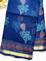 Load image into Gallery viewer, Handblock Printed Kota Doria Saree -  Persian Blue
