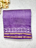 Load image into Gallery viewer, Handblock Printed Silk Cotton Saree - Cinder Black + Trendy Violet
