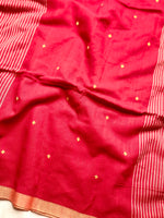 Load image into Gallery viewer, Handwoven Cotton Saree - Curious Red +  Marvellous Yellow
