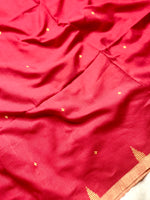 Load image into Gallery viewer, Handwoven Cotton Saree - Curious Red +  Marvellous Yellow
