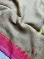 Load image into Gallery viewer, Handwoven Linen Saree - Warm Grey+ Persian Pink

