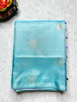 Load image into Gallery viewer, Handwoven Art Silk Saree -  Blizzard Blue + Fuchsia Purple
