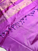 Load image into Gallery viewer, Handwoven Art Silk Saree -  Blizzard Blue + Fuchsia Purple
