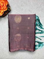 Load image into Gallery viewer, Handwoven Art Silk Saree - Congo Brown +  Rose Bud Cherry
