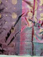 Load image into Gallery viewer, Handwoven Art Silk Saree - Congo Brown +  Rose Bud Cherry
