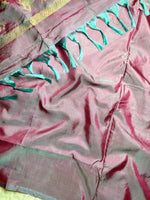 Load image into Gallery viewer, Handwoven Art Silk Saree - Congo Brown +  Rose Bud Cherry
